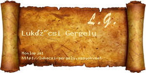 Lukácsi Gergely névjegykártya